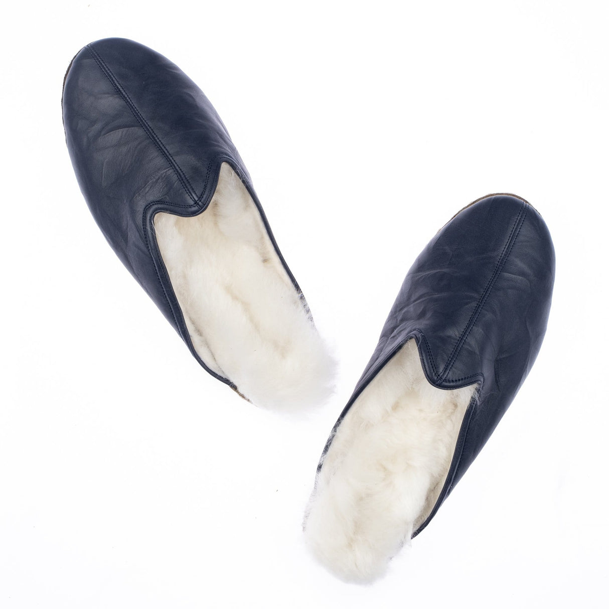 Women's Navy Furs from Atlantis Handmade Shoes