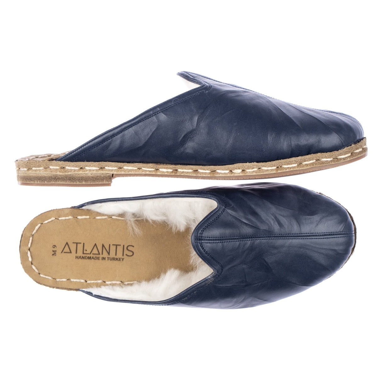 Men's Navy Shearlings from Atlantis Handmade Shoes