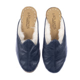 Women's Navy Shearlings from Atlantis Handmade Shoes