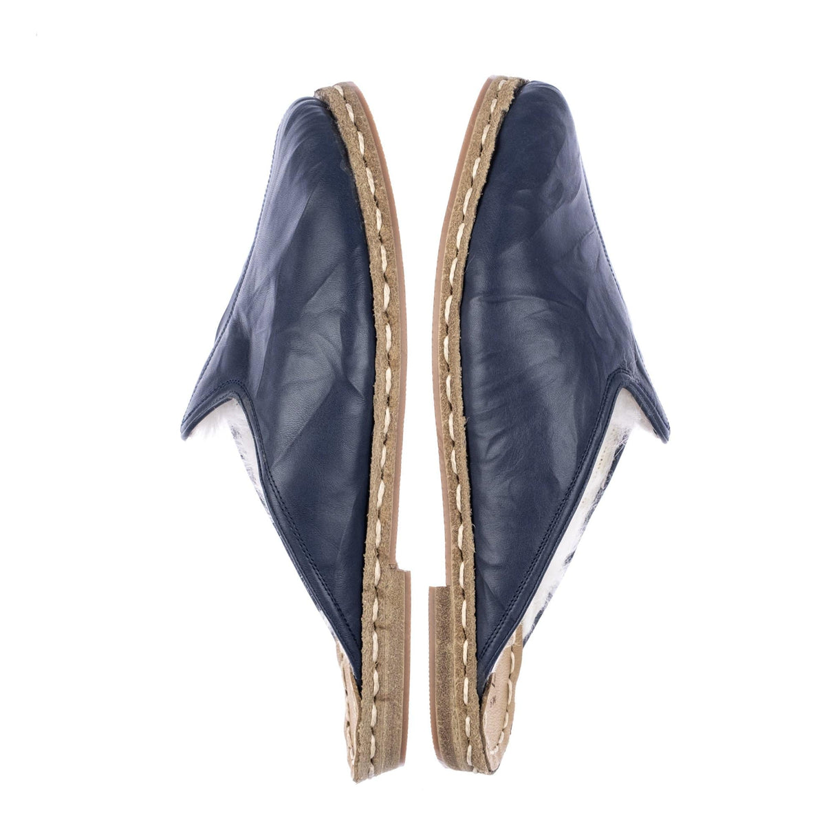 Women's Navy Shearlings from Atlantis Handmade Shoes