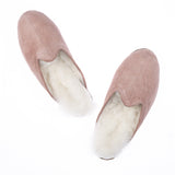 Men's Pink Suede Shearling Slippers from Atlantis Handmade Shoes