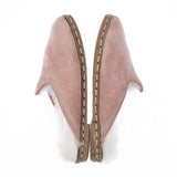 Men's Pink Suede Shearling Slippers from Atlantis Handmade Shoes