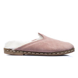 Men's Pink Suede Shearling Slippers from Atlantis Handmade Shoes