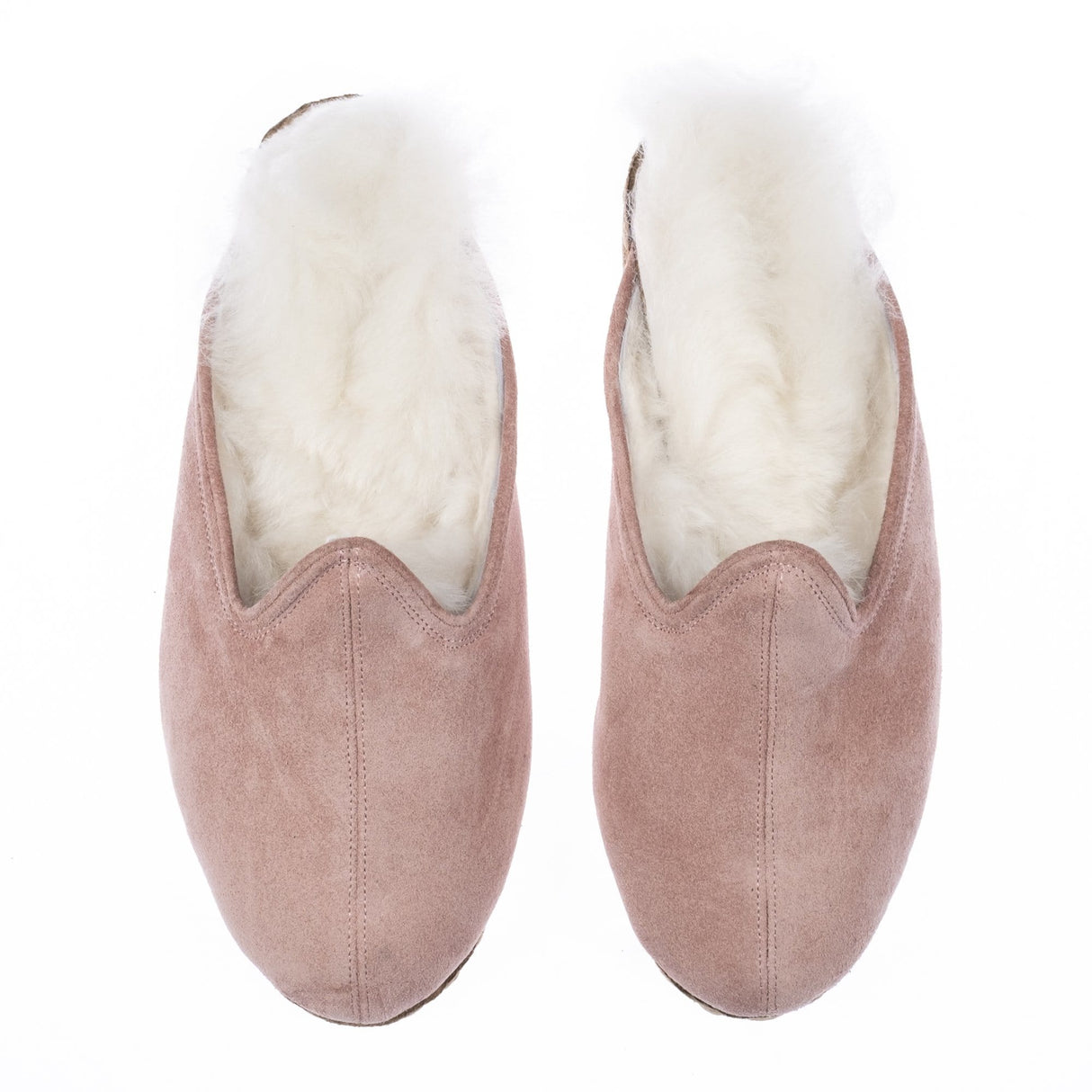 Men's Pink Suede Shearling Slippers from Atlantis Handmade Shoes