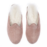Men's Pink Suede Shearling Slippers from Atlantis Handmade Shoes