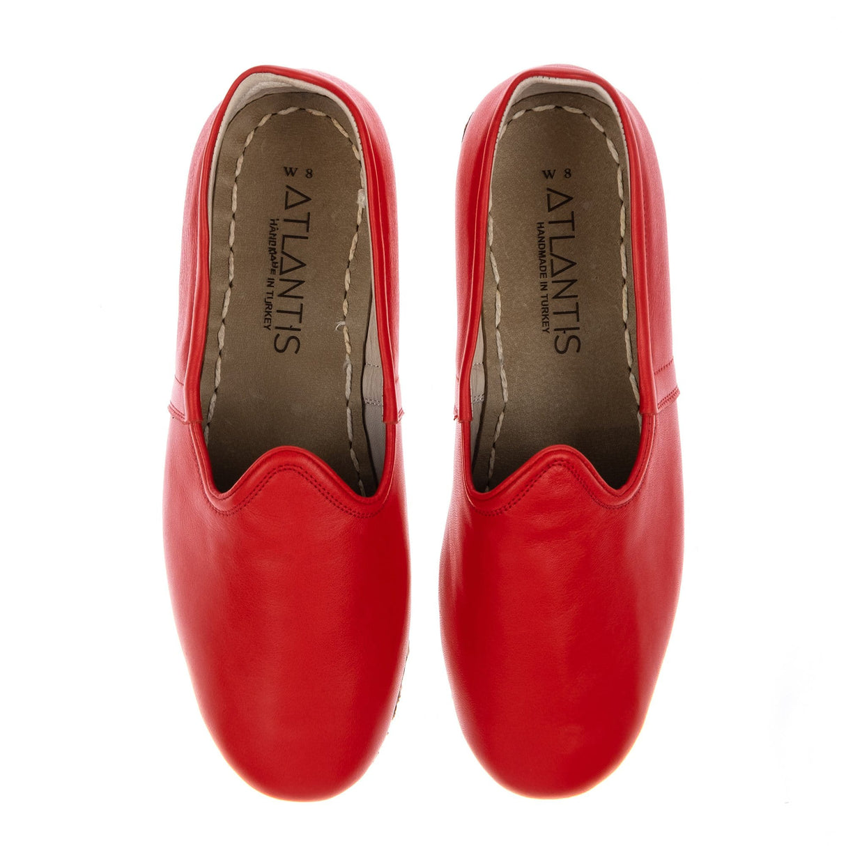 Women's Red Slip On Shoes from Atlantis Handmade Shoes