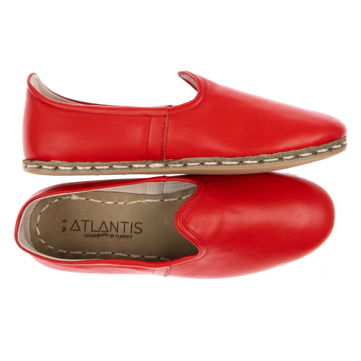 Women's Red Slip On Shoes from Atlantis Handmade Shoes