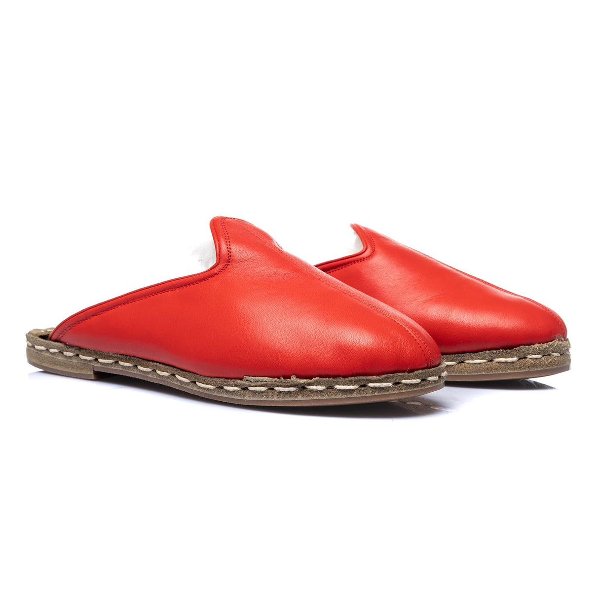 Women's Red Shearlings from Atlantis Handmade Shoes