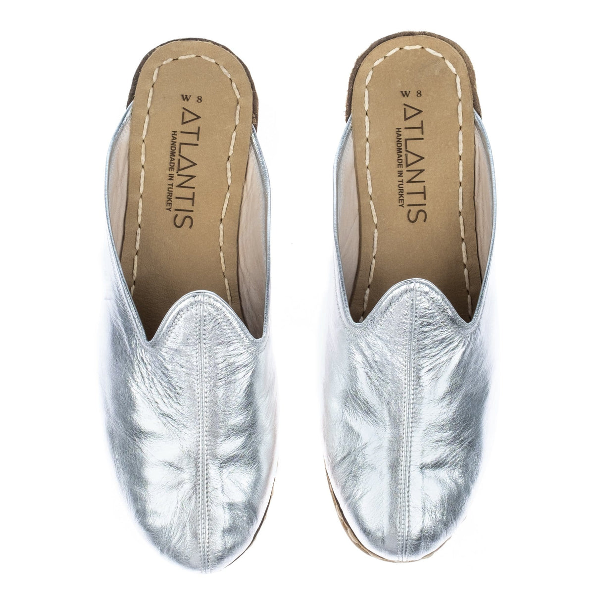 Men's Silver Slippers From Atlantis Handmade Shoes