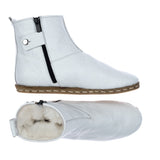 Women's White Shearling Boots from Atlantis Handmade Shoes