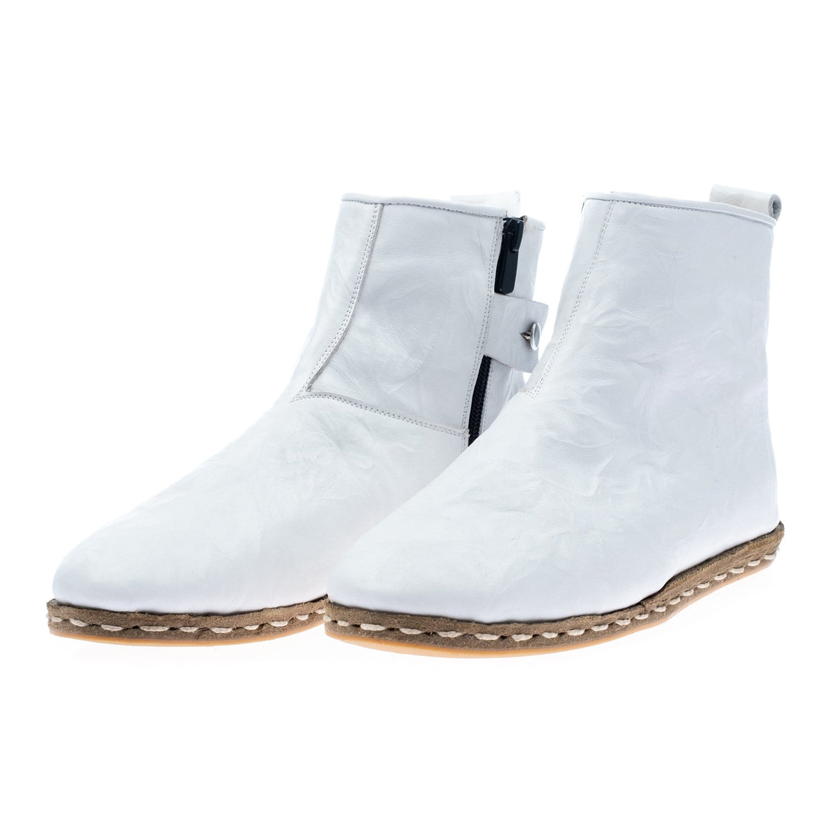 Men's White Shearling Boots from Atlantis Handmade Shoes