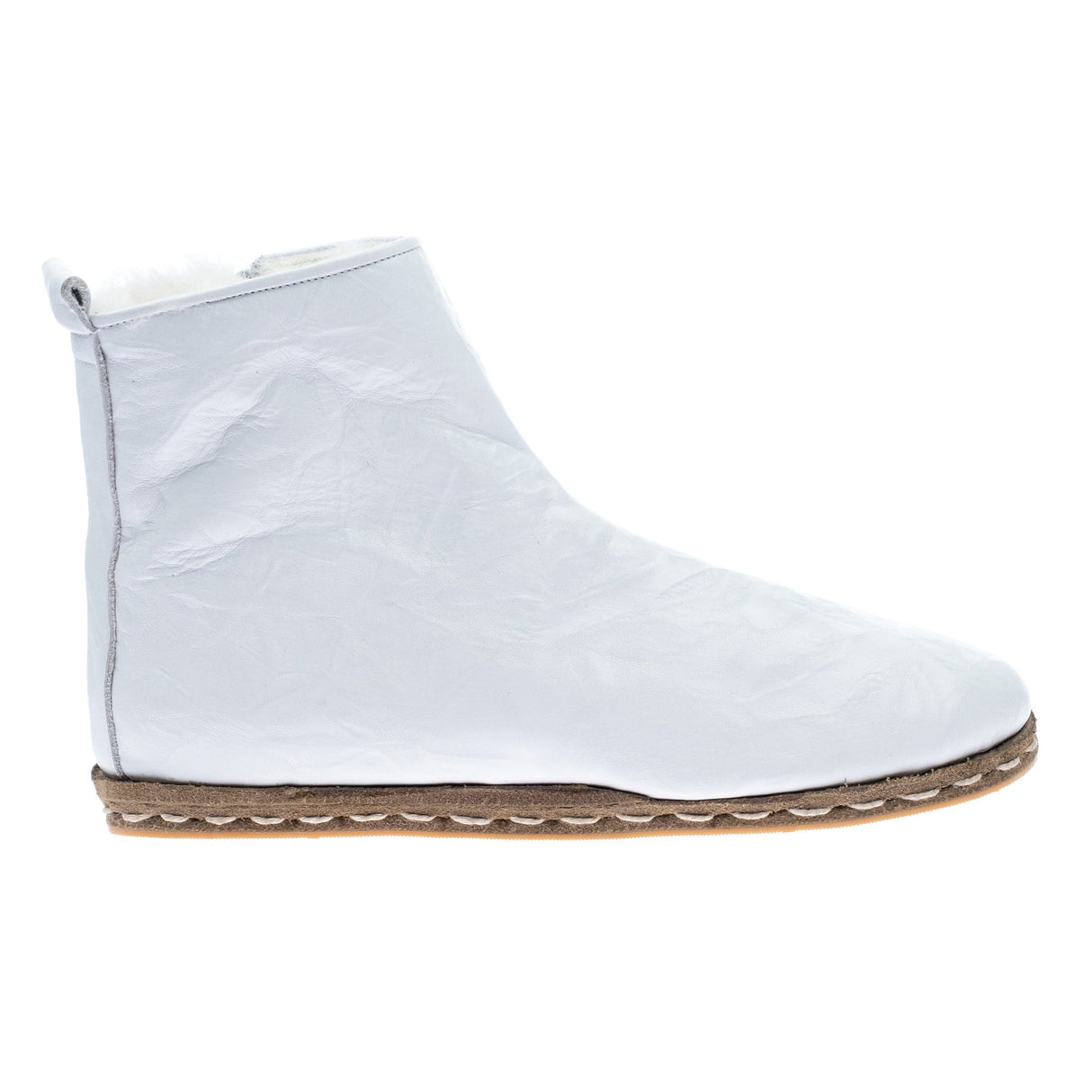 Women's White Shearling Boots from Atlantis Handmade Shoes