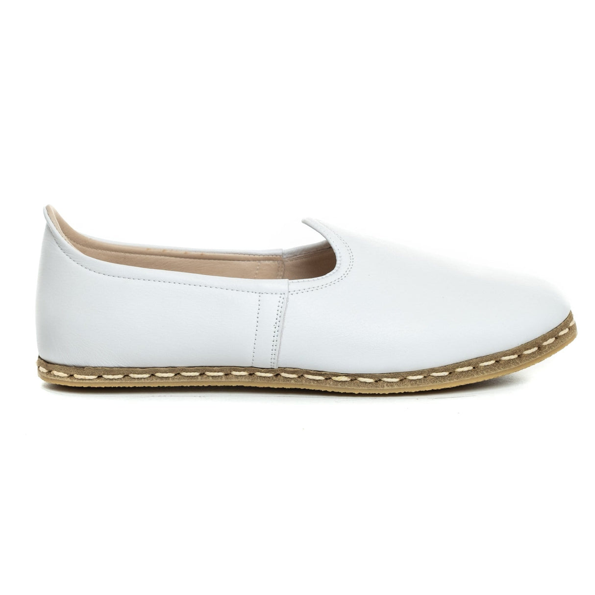 Women's White Slip On Shoes from Atlantis Handmade Shoes
