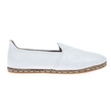 Women's Wrinkled White Slip On Shoes from Atlantis Handmade Shoes