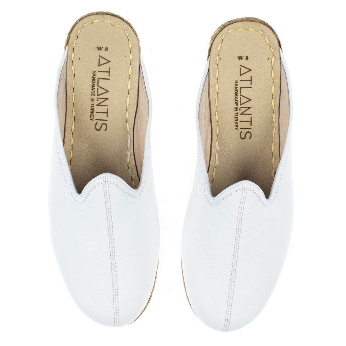 Men's White Slippers from Atlantis Handmade Shoes