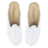Women's White Slippers from Atlantis Handmade Shoes