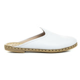Women's White Slippers from Atlantis Handmade Shoes