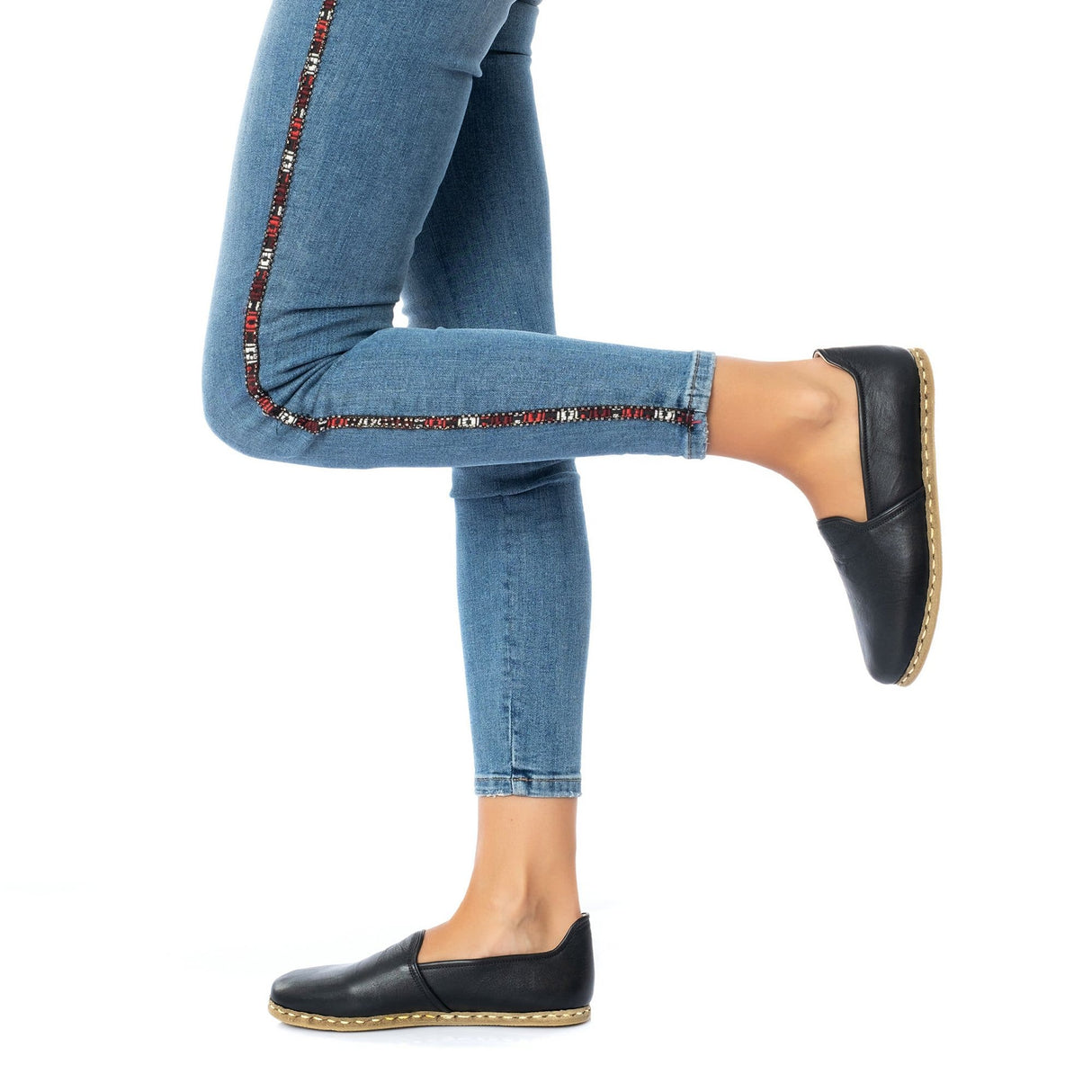 Women's Wrinkled Black Slip On Shoes from Atlantis Handmade Shoes