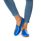 Women's Blue Slip On Shoes from Atlantis Handmade Shoes