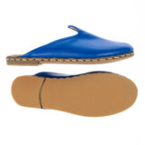 Men's Azure Blue Turkish Slippers from Atlantis Handmade Shoes
