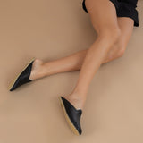Men's Black Slipper Shearlings from Atlantis Handmade Shoes