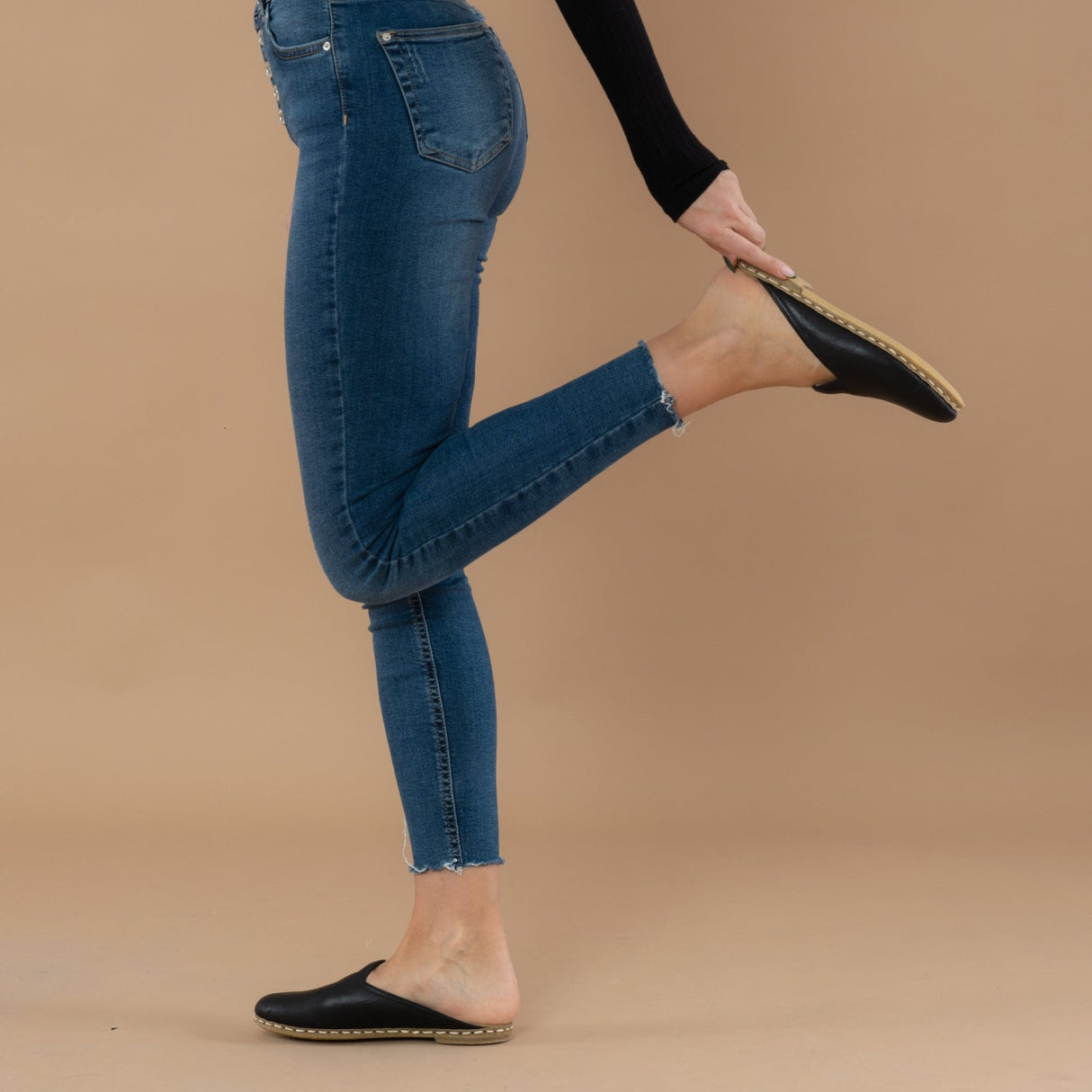 Men's Black Slipper Shearlings from Atlantis Handmade Shoes