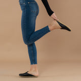 Women's Black Slipper Shearlings from Atlantis Handmade Shoes