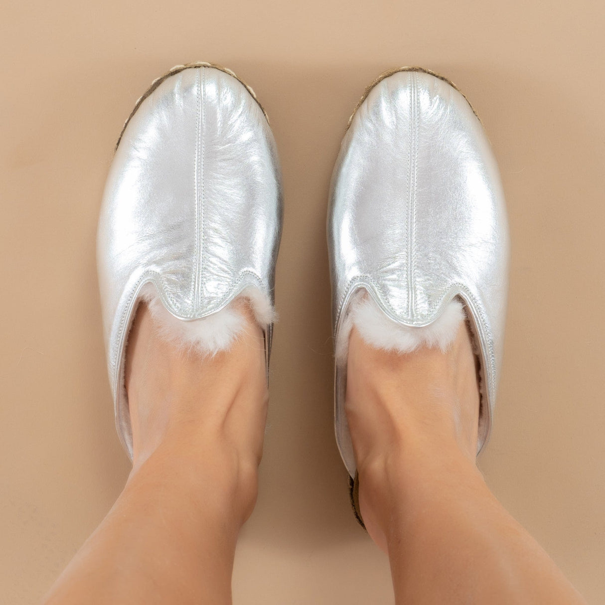 Women's Silver Shearlings from Atlantis Handmade Shoes