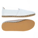 Women's Wrinkled White Slip On Shoes from Atlantis Handmade Shoes