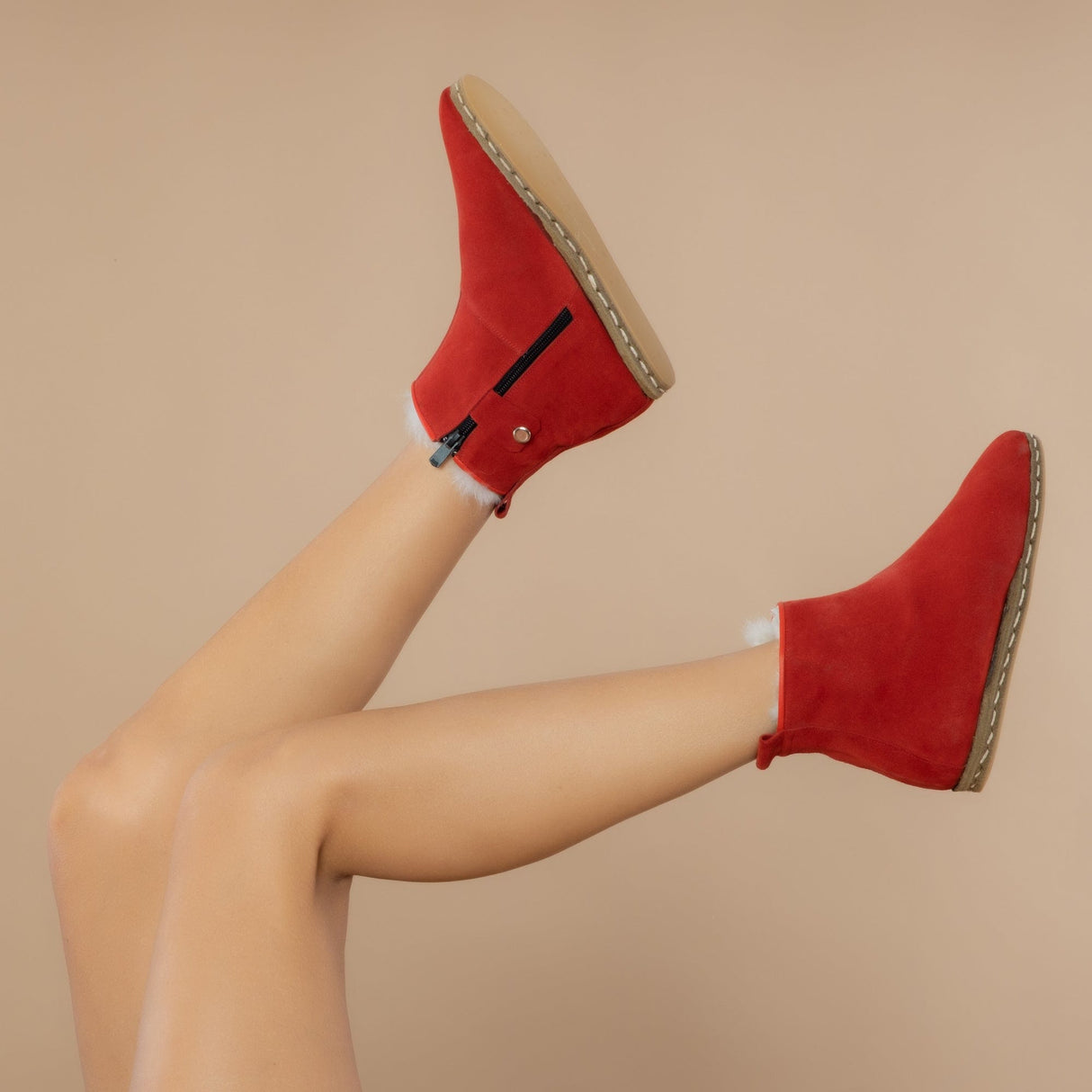 Women's Red Boots from Atlantis Handmade Shoes