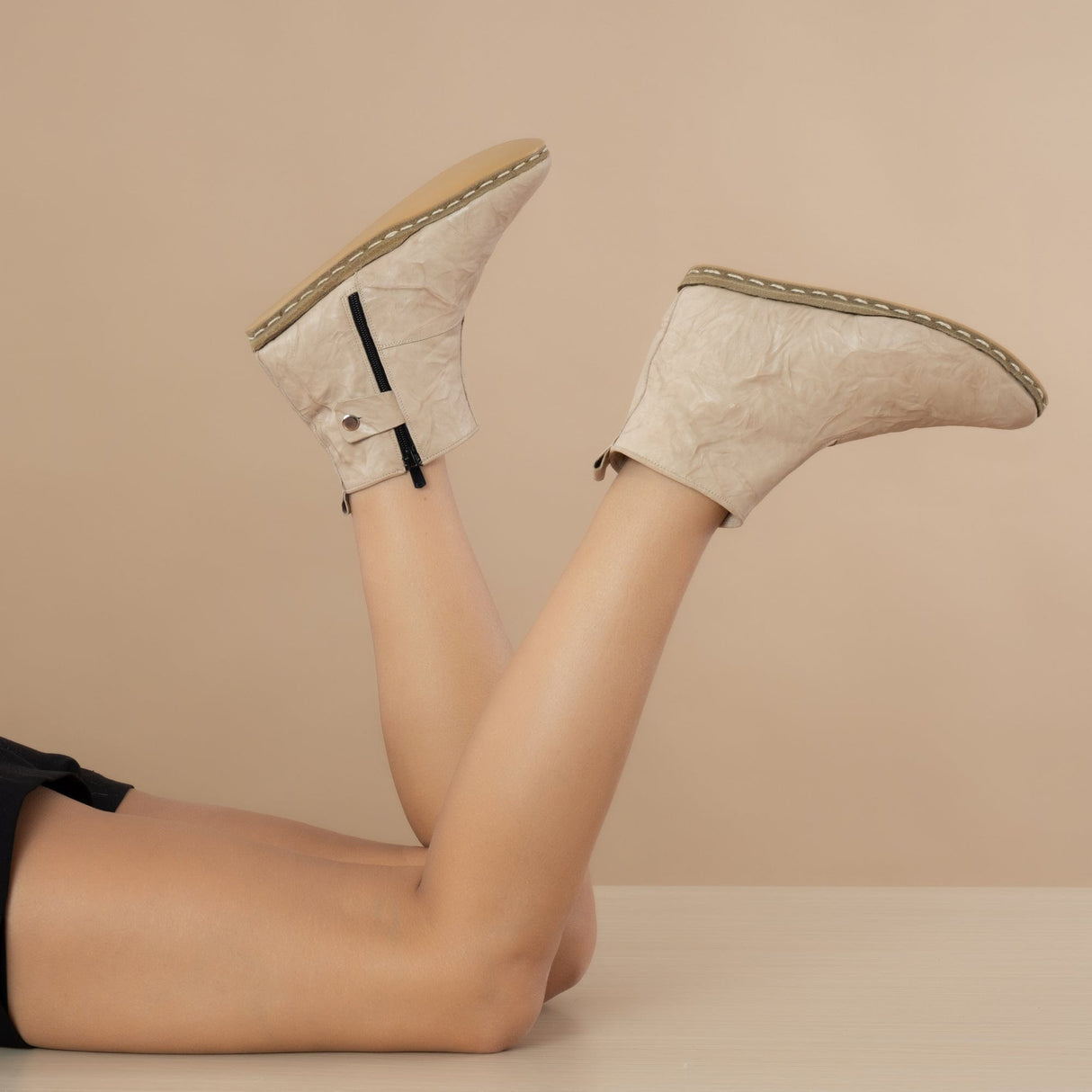 Men's Beige Boots from Atlantis Handmade Shoes