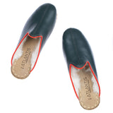 Women's Dark Green Slippers from Atlantis Handmade Shoes