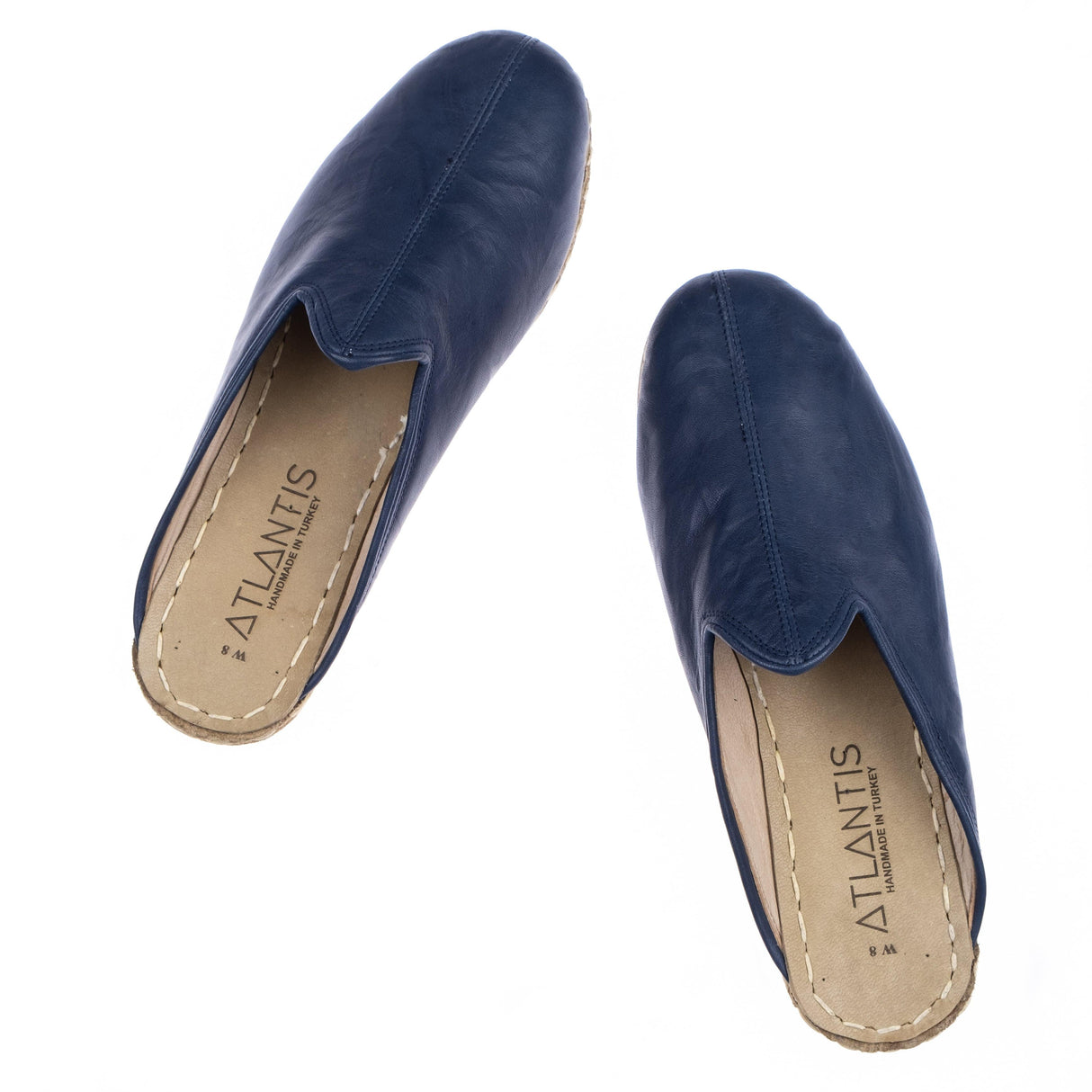 Women's Navy Slippers from Atlantis Handmade Shoes