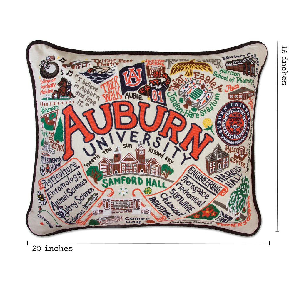 Auburn University Collegiate Hand-Embroidered Pillow from Quirks!