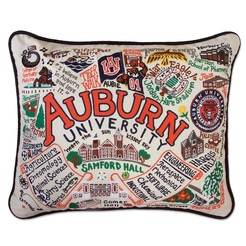 Auburn University Collegiate Hand-Embroidered Pillow from Quirks!