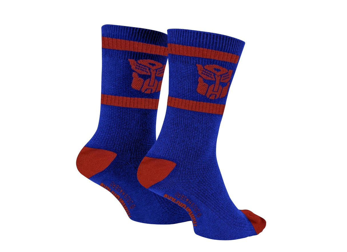 Hasbro Transformers Autobots Symbol Blue and Red Crew Socks From Your Favorite T Shirts