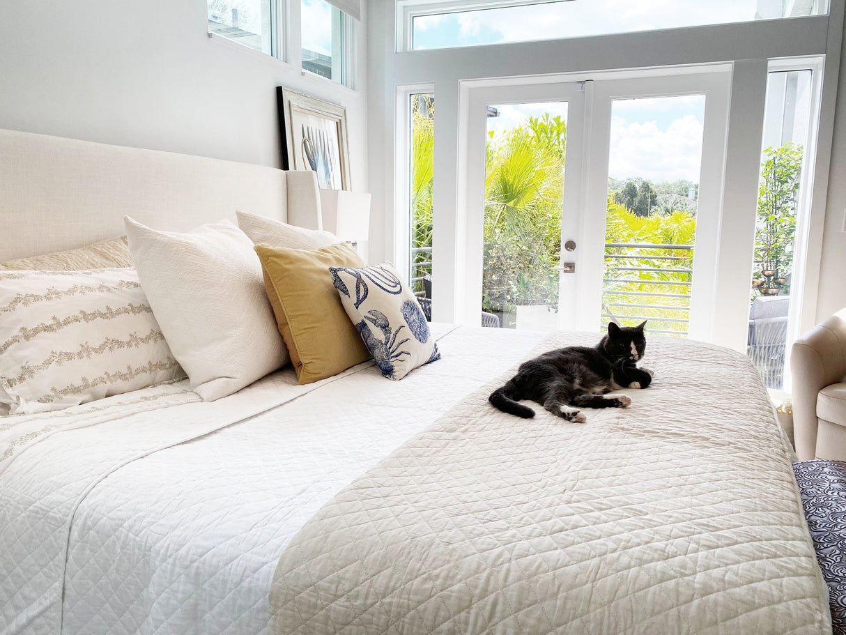 Ava Diamond Oversized Cotton Quilt Set from LushDecor