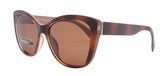 Avery, (Polarized) Women Sunglasses, 1.1mm Polarized Amber Lenses, 100% UVA UVB Protection (Stripes, Brown) (Cat Eye) Trendy NY Fifth Avenue From NY Fifth Avenue