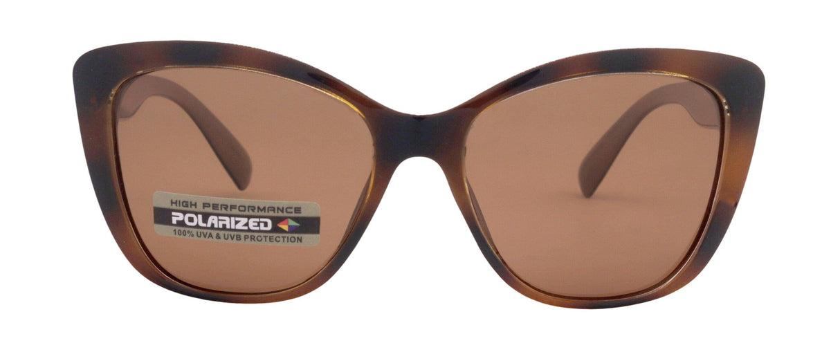 Avery, (Polarized) Women Sunglasses, 1.1mm Polarized Amber Lenses, 100% UVA UVB Protection (Stripes, Brown) (Cat Eye) Trendy NY Fifth Avenue From NY Fifth Avenue