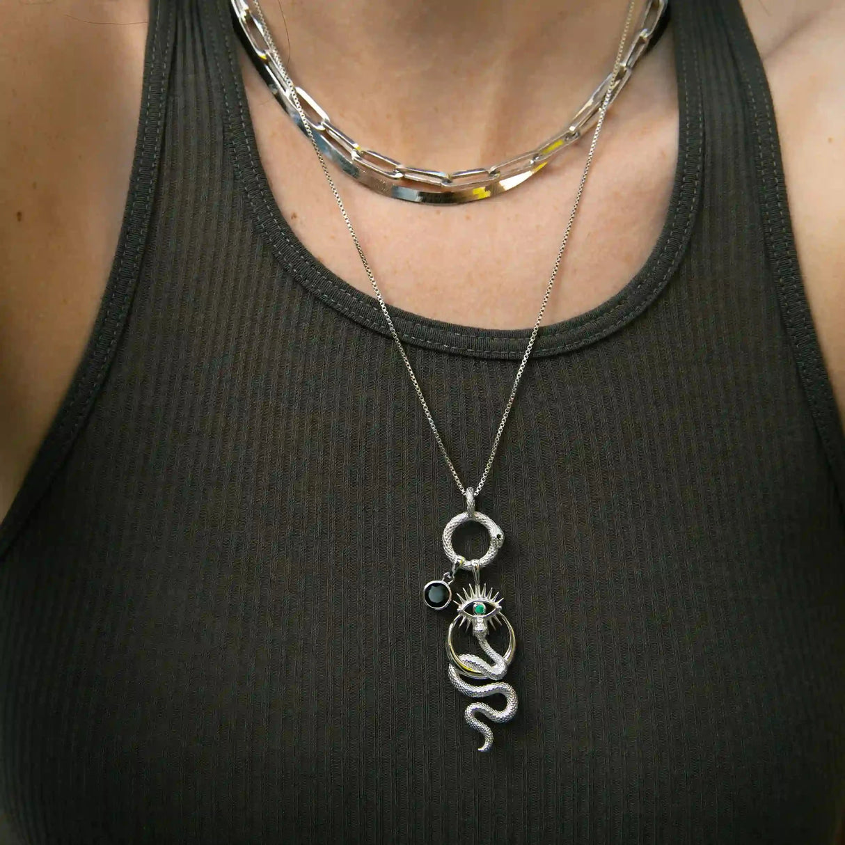 Crescent Snake Eye Necklace From Awe Inspired