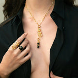 Onyx Crystal Snake Necklace From Awe Inspired