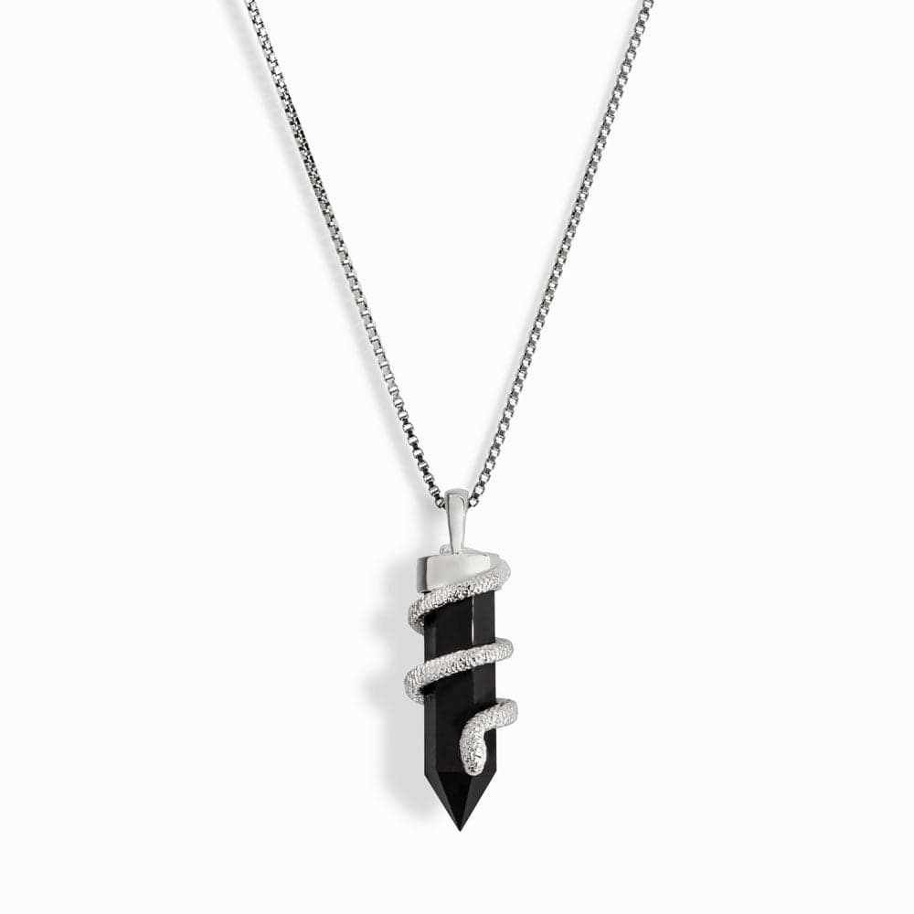 Onyx Crystal Snake Necklace From Awe Inspired