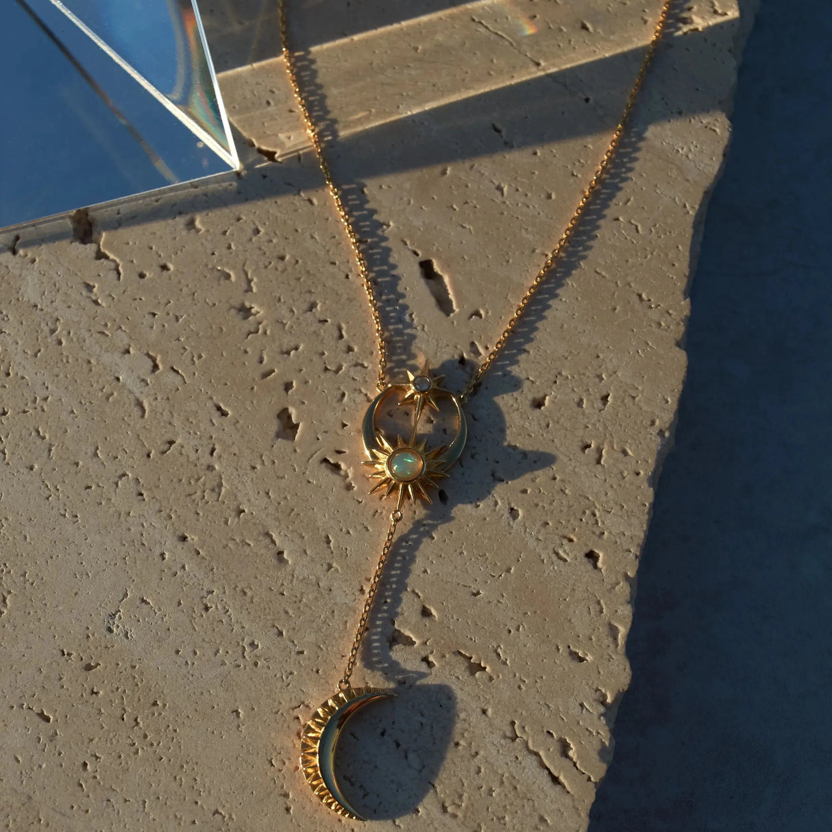 Sun, Moon & Stars Lariat Necklace From Awe Inspired