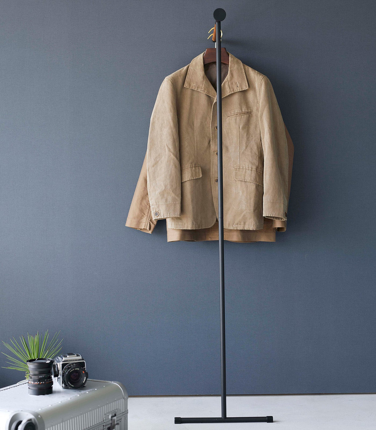 Leaning Clothes Hanger (64" H)  - Steel + Wood from Yamazaki Home