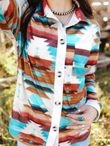 Aztec Dream Long Sleeve Shirt with Multicolor Print from MsDressly
