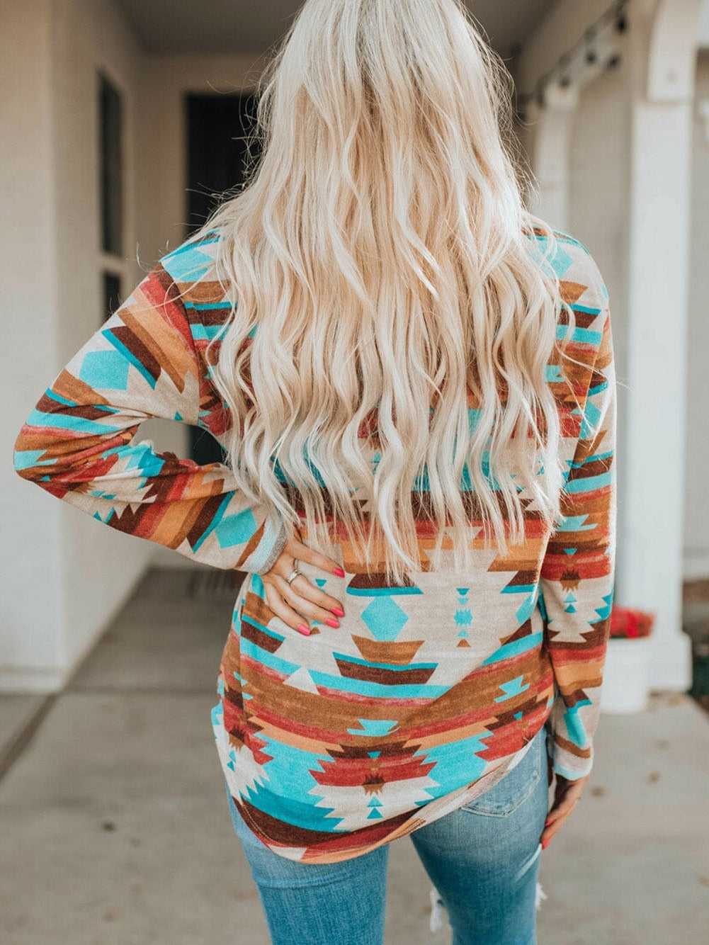 Aztec Dream Long Sleeve Shirt with Multicolor Print from MsDressly