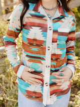 Aztec Dream Long Sleeve Shirt with Multicolor Print from MsDressly