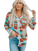 Aztec Dream Long Sleeve Shirt with Multicolor Print from MsDressly