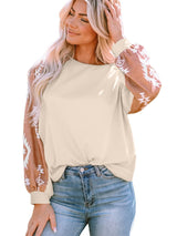 Aztec Patchwork Sleeve Apricot Western Top from MsDressly