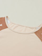 Aztec Patchwork Sleeve Apricot Western Top from MsDressly